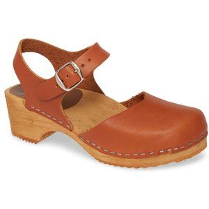 MIA Sofia Swedish Wood & Leather Clogs